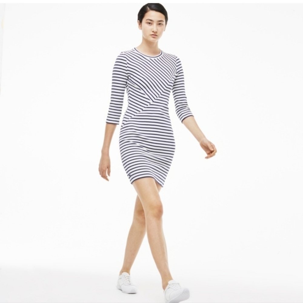 Navy and White Lacoste Dress, Size Medium